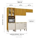 Ver imagem 3 de Cozinha Completa 4 Peças 11 Portas 2 Gavetas Cristaleira Mila Cinamomo/Off White Espresso Moveis