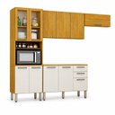Ver imagem 2 de Cozinha Completa 4 Peças 11 Portas 2 Gavetas Cristaleira Mila Cinamomo/Off White Espresso Moveis