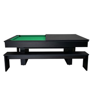 Mesa de Sinuca e Jantar com 2 Bancos - 2,00x1,10 - Verde