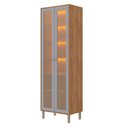 Ver imagem 3 de Cristaleira com LED 2 Portas Reflecta 70 cm Divina Brilhante Celeste Bege/Cinamomo/Platina
