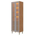 Ver imagem 3 de Cristaleira com LED 2 Portas Reflecta 70 cm Divina Brilhante Celeste Cinamomo/Platina