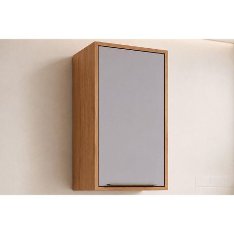 Armário Aéreo Cozinha Brilhante 1PORTA 40cm Platina MGM