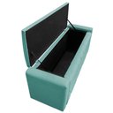 Ver imagem 2 de Kit Cabeceira E Calçadeira Baú Queen 160cm Azul Tiffany