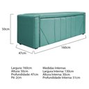 Ver imagem 3 de Kit Cabeceira E Calçadeira Baú Queen 160cm Azul Tiffany