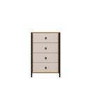 Ver imagem 5 de Cômoda 4 Gavetas 65cm x 99cm Sevilha Marrom/Preto/Nature/Off White
