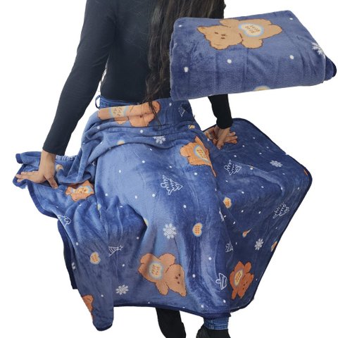 Manta Mantinha Infantil Cobertor Toque Macio Aveludado Urso