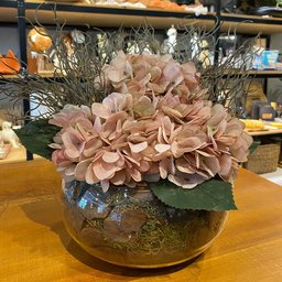 Arranjo Grande Centro de Mesa Hortênsias Artificial Vaso Incolor Decore Fácil Shop - 4