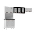 Ver imagem 1 de Kit de Cozinha Compacta Mirage Aço 3 Peças (2 Aéreos + 1 Paneleiro) Czc40 Branco-preto - Telasul