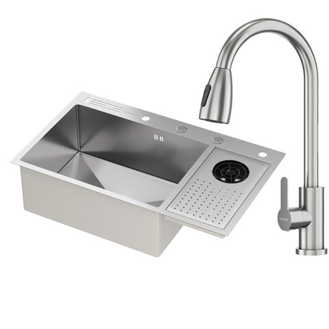 Kit Cuba Gourmet Zurique Aço Inox 304 e Torneira Gourmet Roma Aço Inox Goldenx