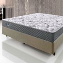 Ver imagem 3 de Cama Box Casal 138x188 com Colchão Molas Ensacadas Ecoflex Courino Linho