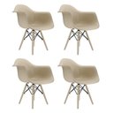 Ver imagem 1 de Kit 4 Cadeiras Arm Dsw Injetado Fendi para Sala de Jantar e Cozinha