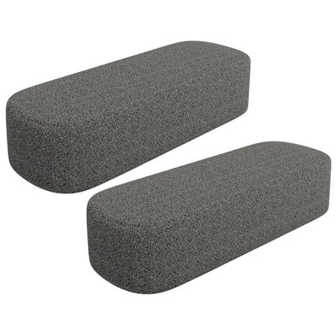 Kit 02 Puffs Decorativo Orgânico para Living Quarto 140cm Doha W01 Linho Mescla Chumbo - Lyam Decor