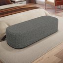 Ver imagem 3 de Kit 02 Puffs Decorativo Orgânico para Living Quarto 140cm Doha W01 Linho Mescla Chumbo - Lyam Decor