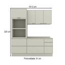 Ver imagem 4 de Cozinha Compacta Fineze 5 Portas 6 Gavetas com Tampo 100% MDF Areia Hp - Henn