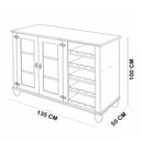 Ver mais imagens de Kit Aparador Buffet Adega 135cm com Cristaleira 2 Portas Vidro Alegra S05 Off White Nogueira - Lyam
