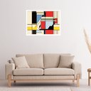 Ver imagem 1 de Quadro Decorativo Fundo Amarelo Claro Abstrato - 50x70cm:moldura Preta