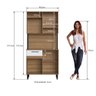 Armário de Cozinha Kit 5 portas 1 gaveta 90cm com espaço para forno 3090P Delmarco Delmarco Mel/Bran - 3