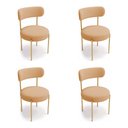 Ver imagem 1 de Cadeira Sala de Jantar Margara Kit 4 Base Aço Dourado Bouclê D03 - D'Rossi