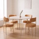 Ver imagem 2 de Cadeira Sala de Jantar Margara Kit 4 Base Aço Dourado Bouclê D03 - D'Rossi