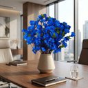 Ver imagem 4 de Kit com 8 Flores de Cerejeira Azul Artificial Premium para Arranjos Elegantes