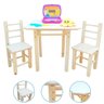Conjunto de Mesa com 2 Cadeiras Infantil de Madeira Maciça Resistente - 1