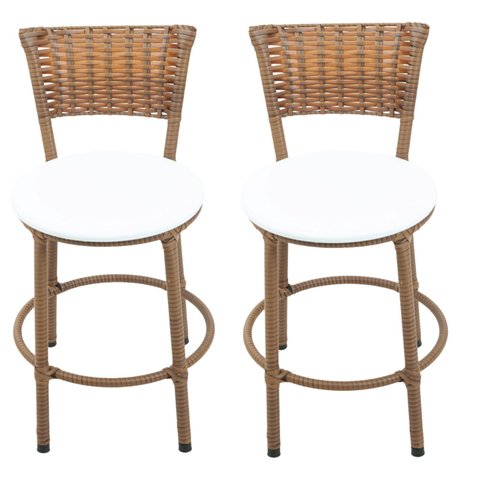 Kit 2 Banquetas Baixa Cozinha Toda Encapada