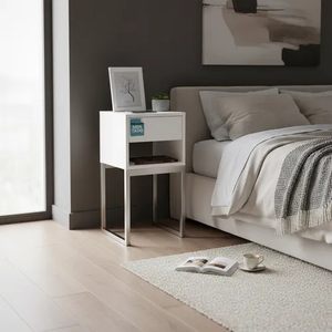 Zero Montagem! Mesa de Cabeceira 30cm Mdf com Nicho