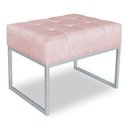 Ver imagem 1 de Puff Lisa Suede Rosa Bebê Base Metálica Industrial Prata