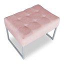 Ver imagem 4 de Puff Lisa Suede Rosa Bebê Base Metálica Industrial Prata