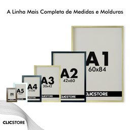 Kit 10 Molduras A3 30x42cm com Acetato e Fundo para Quadros Diplomas Certificados Fotos Cor:preto - 6