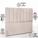 Ver imagem 6 de Kit Cabeceira Cama Box Casal 140cm e Calçadeira Recamier Baú Dália Dália W01 Linho Cru - Lyam
