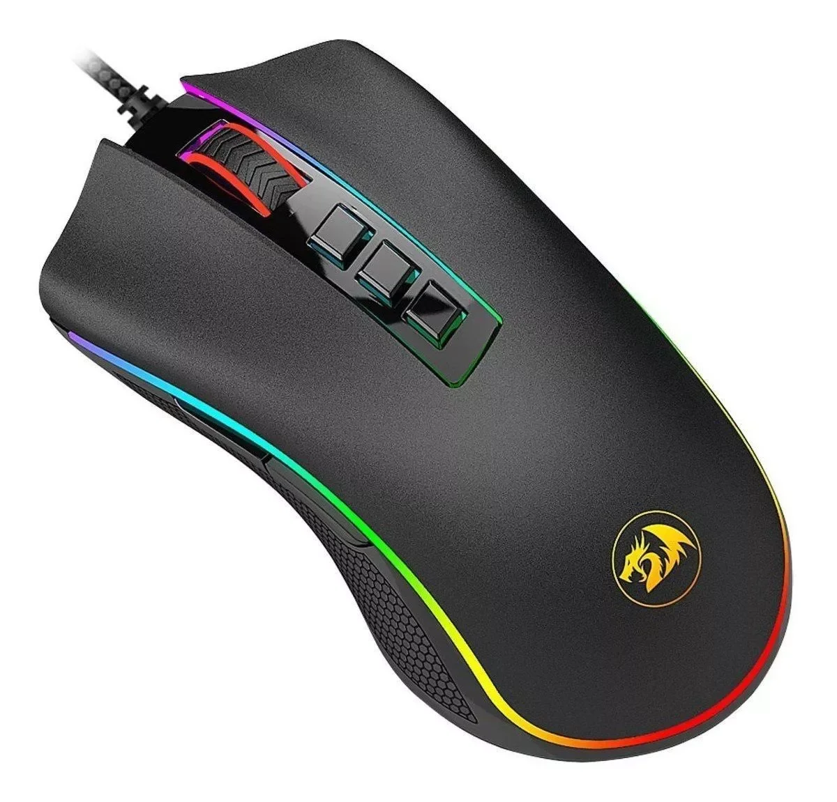 Mouse Gamer com Fio Redragon Cobra Chroma M711 Rgb 10000 Dpi Cor Preto