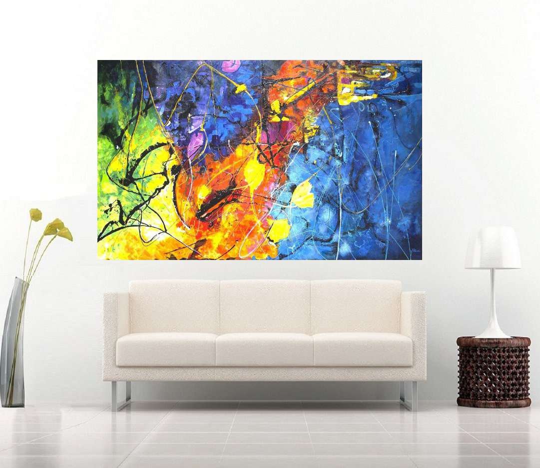 Quadro Pintura Tela Abstrato 2047: 90cm (A) x 150cm (L) - 3