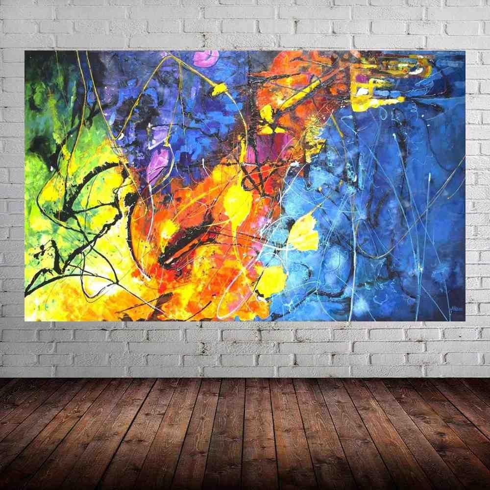 Quadro Pintura Tela Abstrato 2047: 90cm (A) x 150cm (L) - 1