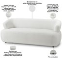 Ver imagem 4 de Kit Sofá 3 Lugares para Sala 198cm com 01 Poltrona Orgânica Florea M05 Bouclê Creme - Lyam Decor