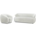 Ver imagem 1 de Kit Sofá 3 Lugares para Sala 198cm com 01 Poltrona Orgânica Florea M05 Bouclê Creme - Lyam Decor