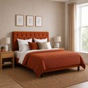 Ver imagem 2 de Cabeceira de Cama Box Queen Mallu Estofada em Veludo Terracota 160cm Click Home