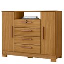 Ver imagem 2 de Cômoda Sapateira Rack para Quarto 2 Portas 4 Gavetas Madri Carvalho Americano