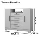 Ver imagem 4 de Cômoda Sapateira Rack para Quarto 2 Portas 4 Gavetas Madri Carvalho Americano