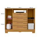 Ver imagem 3 de Cômoda Sapateira Rack para Quarto 2 Portas 4 Gavetas Madri Carvalho Americano