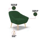 Ver imagem 6 de Kit 01 Namoradeira 02 Lugares e 02 Poltronas Giovana Veludo Verde Pés Palito Natural - D’Rossi