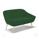 Ver imagem 3 de Kit 01 Namoradeira 02 Lugares e 02 Poltronas Giovana Veludo Verde Pés Palito Natural - D’Rossi