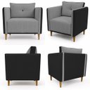 Ver imagem 6 de Kit 2 Poltronas Aviv para Sala Escritório Recepção Linho Premium Easy Clean Corino Premium Luxo
