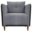 Ver imagem 3 de Kit 2 Poltronas Decorativas para Sala e Recepção Aviv Corino e Linho Premium Cores