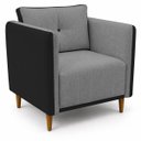 Ver imagem 2 de Kit 2 Poltronas Aviv para Sala Escritório Recepção Linho Premium Easy Clean Corino Premium Luxo