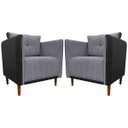 Ver imagem 1 de Kit 2 Poltronas Decorativas para Sala e Recepção Aviv Corino e Linho Premium Cores