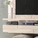 Ver imagem 3 de Painel Tv 60 Pol 182cm Bancada Suspensa para Sala Quelen Calacata/off White M20 - D’Rossi