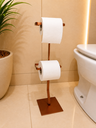 Ver imagem 1 de Suporte de Papel Higiênico Cobre Premium de Chão Turim Barra Chata Reforçado para Banheiros