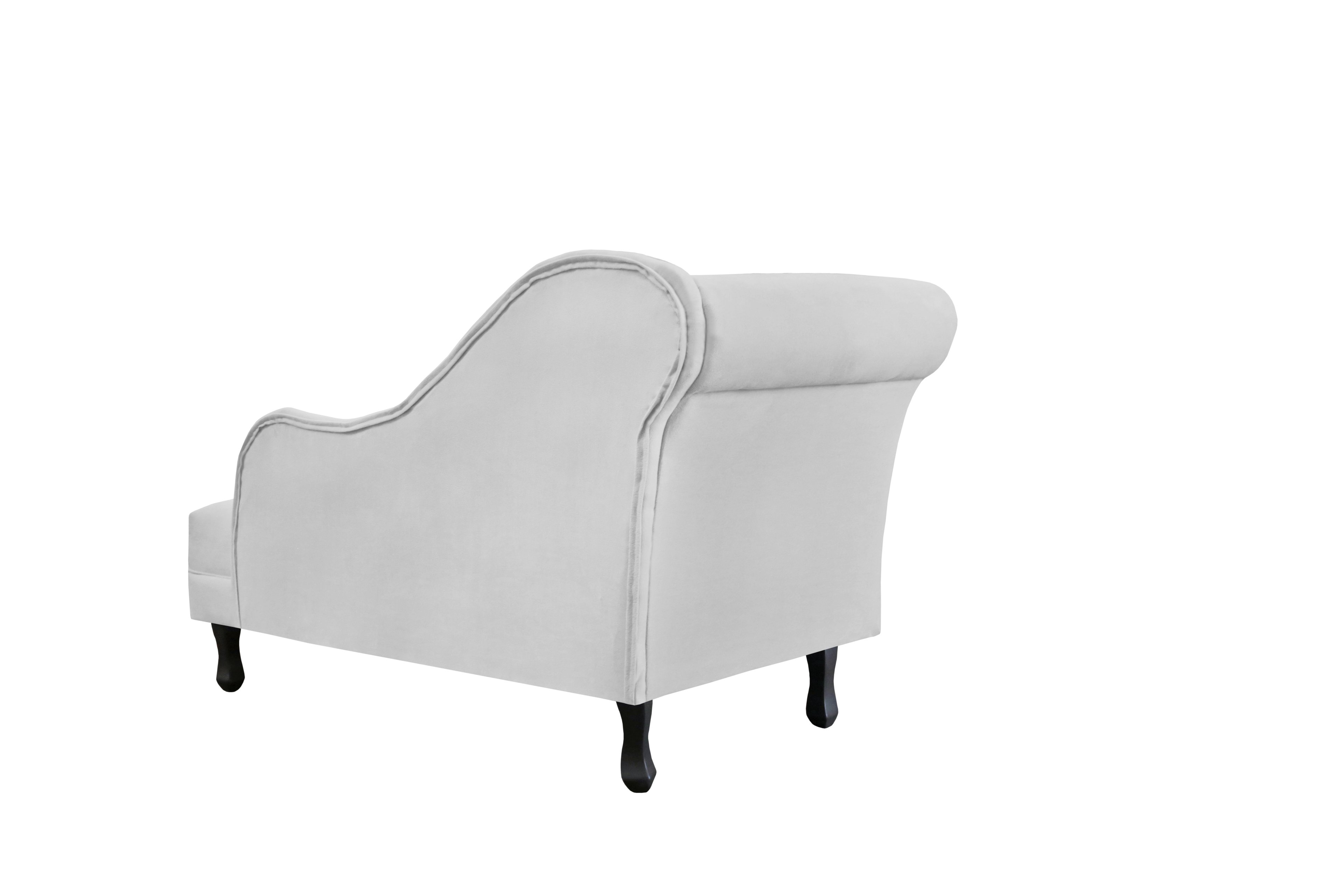 Recamier Decorativo Divã Olivia Couro Branco Pés Madeira Mz Decor - 2