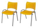 Ver imagem 2 de Cadeira Iso Base Cinza Escola, Escritório - Kit 2 Un